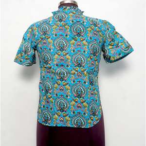 Robe mini évasée décontractée vintage 100 % coton respirant et écologique à motif floral, taille naturelle, faite à la main avec boutons pour femme - Product Image 6