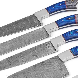 Juego de cuchillos de chef de acero de Damasco, juego profesional de 6 piezas, cuchillos de chef con filo serrado, juego de cuchillos para diestros - Product Image 3