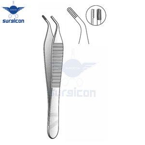 Pinzas Adson-Brown para Tejidos y Agarre, 12 cm / 4-3/4 Pulgadas, Curvas, con 7x7 Dientes, de Acero Inoxidable, para Sujeción de Tejidos Quirúrgicos - Product Image 2