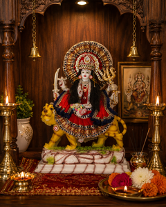 Estatua de Resina Hecha a Mano de la Divina Mata Rani, Figura Religiosa Tradicional para Decoración de Mesa en Diwali - Product Image 1