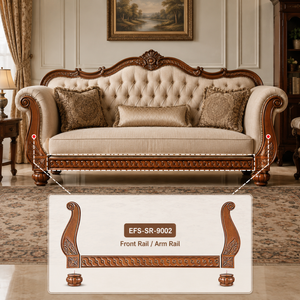 Custom Solid Wood Carved <b>Bed</b> Headboard Crown Decorative Furniture Component OEM Manufacturer - Product Image 1