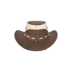Sombrero de Vaquero Unisex de Cuero con Ala Ancha y Pliegue Frontal, Ideal para Viajes, Pesca, Deportes al Aire Libre, Estilo Casual, Fedora de Fieltro y Cuero - Product Image 4