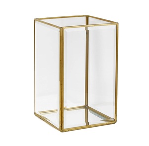 Portavelas de Cristal Cuadrado Retro Hecho a Mano de Calidad de Exportación, Decoración Dorada para el Hogar, Regalos para Bodas, San Valentín y Navidad - Product Image 1