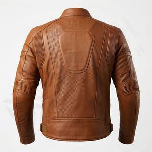 แจ็คเก็ตหนังแท้สำหรับขี่มอเตอร์ไซค์คุณภาพดีที่สุดสำหรับผู้ชาย รุ่นใหม่ล่าสุดสำหรับฤดูหนาว พร้อมแผ่นป้องกันที่ถอดออกได้ สามารถสั่งทำได้ - Product Image 2