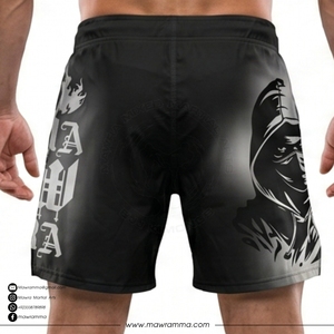 Mawra MMA Men's Black Sublimation Shorts Quick Dry Sporty Design <b>Elastic</b> Waist Printed Pattern Short Length Beach Shorts - Product Image 2