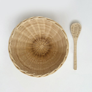 Juego de juguetes de cocina para niños, tazón y cuchara de ratán, suministros al por mayor, juguetes ecológicos de simulación. - Product Image 1