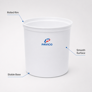 Pot en plastique blanc rond réutilisable de 370 ml à large ouverture pour le stockage alimentaire, fabricant au Vietnam - Product Image 2