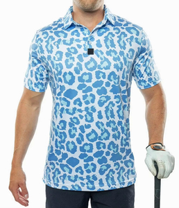 T-shirt de golf personnalisé pour homme, coupe ajustée, en tissu Broadcloth anti-plis, à séchage rapide, avec design tricoté et logo imprimé intégral - Product Image 5