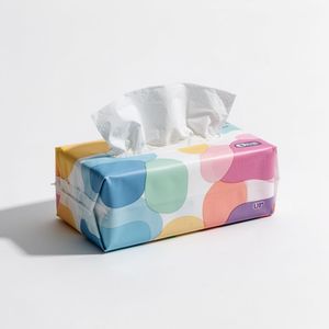 Boîte de mouchoirs faciaux haut de gamme avec logo personnalisé en relief, mouchoirs jetables doux pour les bureaux d'entreprise et les chambres d'hôtel - Product Image 1