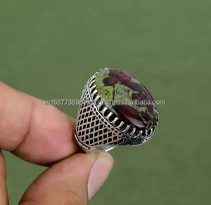 Anillo de jaspe de sangre de Dragón de la mejor calidad, anillo de Plata de Ley 925 de jaspe australiano, anillo de propuesta de piedras preciosas verdes, Día DE LA Independencia - Product Image 6
