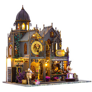 Kit de <span class=keywords><strong>Casa</strong></span> de Madera en Miniatura para Armar, con Luces LED, Modelo de Construcción, Manualidades, <span class=keywords><strong>Casa</strong></span> de Muñecas Hecha a Mano, Regalo Decorativo - Product Image 1