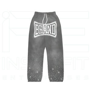 Ensemble survêtement homme gris délavé avec logo imprimé, sweat à capuche et pantalon de jogging zippé, style streetwear, coupe droite longueur pleine - Product Image 2