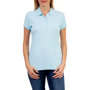 Custom Design and Logo 100% Cotton Short Sleeve Golf Slim Fit Polo Shirts For Women and Juniors
