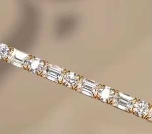 Anillo de diamantes con diseño en espiral, anillo solitario redondo de oro de 9k con diamante mosso, anillo de boda y pulsera. - Product Image 2