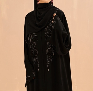 Wholesale Dubai Beautiful Black Traditional Islamic Women's Saudi Arabian <b>Abaya</b> Spring Polyester Breathable Ankle Length Muslim - Product Image 2