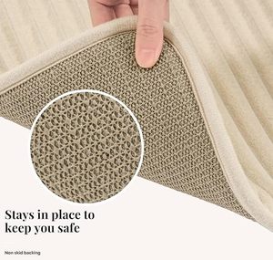 Tapis de sol personnalisé en velours côtelé rayé, super absorbant, antidérapant, en mousse à mémoire de forme, pour salle de bain et cuisine - Product Image 4
