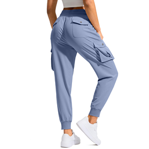 Women's Custom High Quality Cotton Cargo Pants Comfortable Vintage Workwear <b>Trousers</b> <b>Elastic</b> <b>Waist</b> for Sleek Retro Vibe - Product Image 3