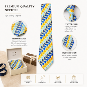 Corbata de Seda Geométrica Multicolor Premium para Hombre, Diseño de Diseñador |   Corbata de Lujo para Uso Formal, de Negocios y Bodas |   Estilo de Exportación India 2026 - Product Image 5