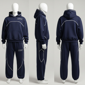 Custom Unisex Winter Tracksuit Regular Solid Faded Streetwear Vintage Acid Mineral Gym Set Hoodie Joggers Stone Wash - Product Image 5