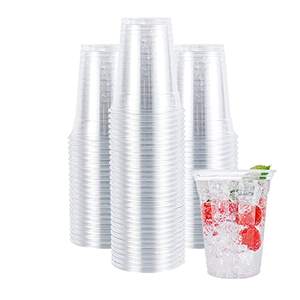 Gobelets jetables biodégradables en PET transparent de 12 oz, anti-fuite, sans BPA, lot de 50 pour eau, jus, soda, café glacé - Product Image 4