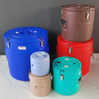 Ensemble de 6 pièces en acier inoxydable, baril isotherme, usage commercial, grande capacité, écologique, pour la conservation des aliments, chauffe-plats, stockage alimentaire