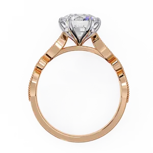 Anillo de Compromiso con Diamante Cultivado en Laboratorio, Corte Brillante Redondo de 2 Quilates, Oro Sólido de 18K, Certificado IGI, VVS E-F, Anillo Fino con Acento Redondo Vintage - Product Image 6