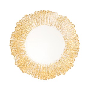 Assiette de présentation blanche de luxe avec bordure artistique dorée, idéale pour table à manger et base décorative de service, provenant d'Inde - Product Image 1