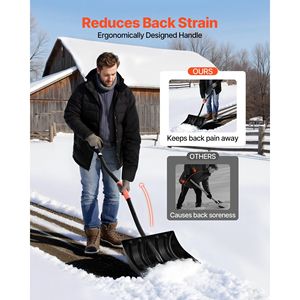 Pelle à neige légère en aluminium de 17 pouces avec manche en D, grande capacité, pour allée, jardin, voiture, camping, outil de déneigement - Product Image 3