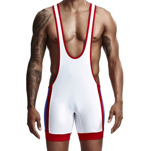 Combinaison de lutte personnalisée grande taille 5XL pour hommes, couleur blanche, pour le sport, la gym, les boxeurs et la lutte. - Product Image 1
