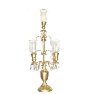 Candelabros 5 brazos con cuenco de flores Chapado en oro Boda Entrada y decoración de piso Candelabros hechos a mano de lujo con cuenco de flores - Product Image 4