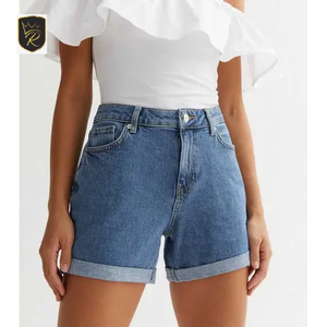 Shorts de Mezclilla para Mujer, Casuales, Elegantes, Transpirables, Ecológicos, Impermeables, Talla Grande, Cintura Alta, Vintage, con Botones, Lavado de Color, Premium - Product Image 6