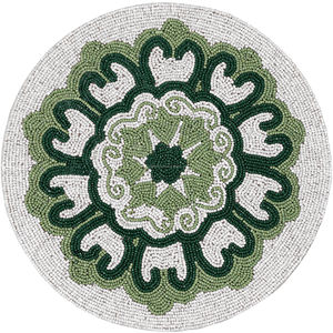 Luxury Modern Beaded Placemat Eco-Friendly Polyester Cloth for Dining <b>Table</b> Available in Round <b>Square</b> Styles for <b>Kitchen</b> Use - Product Image 1