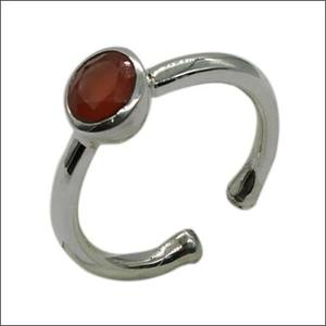 Stainless Steel Trendy <b>Resizable</b> <b>Ring</b> with Red Onyx Stone Simple and Stylish for Men and Women - Product Image 1