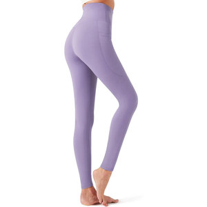 Leggings en tricot pour femmes, taille haute, longueur intégrale, spandex/polyester, séchage rapide, respirant, léger, motif uni, style moderne - Product Image 2