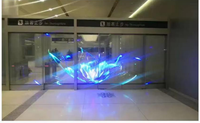 Écran flexible de haute transparence d'affichage à LED du film P8 pour la publicité de fenêtre de mur de verre