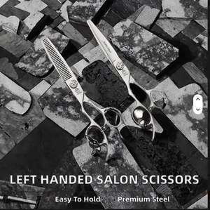 Juego de Tijeras de Acero Inoxidable para Zurdos, Mango Ergonómico, Tijeras de Entresacar Rectas, Profesionales para Peluquería - Product Image 2