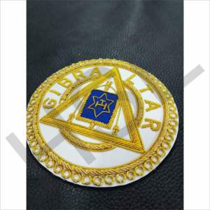 Insignia Masónica Bordada con Lingotes de Oro Personalizados, Emblema de Regalia Masónica Hecho a Mano - Product Image 5