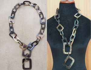 Collar de Cuerno de Búfalo Moderno Hecho a Mano y Ecológico con Grabados Tribales, Joyería Étnica Única de la India, Venta al Por Mayor - Product Image 2