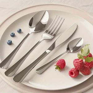 Ensemble de couverts en métal robuste, cuillère, fourchette et couteau en acier inoxydable pour restaurant, hôtel et cuisine commerciale - Product Image 4
