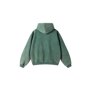 เสื้อฮู้ดโอเวอร์ไซส์ผู้ชาย สีพื้น ซิปหน้า ผ้าฝ้ายเฟรนช์เทอร์รี่ สวมใส่สบายๆ สำหรับฤดูใบไม้ร่วง - Product Image 3