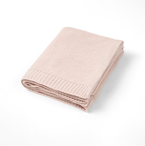 <b>Knitted</b> 100% Cotton Solid Color Eco-Friendly Customizable <b>Throw</b> Blanket Rectangle Cute Style Folded Baby Blue Home Use Spring - Product Image 5