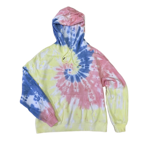 Solid Trader Superior <b>Soft</b> Cotton Classic Drop Shoulder Loose Fit Vibrant Multi Tone Sweatshirt Women Tie Dye <b>Hoodie</b> - Product Image 2
