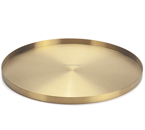 Bandeja redonda de hierro y Metal más vendida, bandejas decorativas de Navidad para el hogar, dormitorio, decoración de vida, bandeja de Navidad por Ambiance Lifestyle - Product Image 3