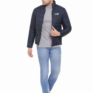 Wholesale High Quality Custom Design 100% Polyester Canvas Coated Stand Collar Breathable Front Logo Winter Puffer Men <b>Jackets</b> - Product Image 2