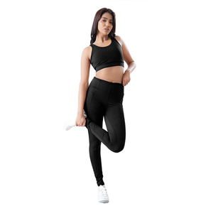 Best Quality <b>Women</b> High Waist <b>Leggings</b> Lightweight <b>Black</b> Colour Stretch Polyester Gym Yoga <b>Leggings</b> Fitness Wear For <b>Women</b> - Product Image 3