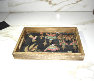 Set of 3 Customized Mango Wood Serving tray For <b>Restaurant</b> & <b>Hotel</b> <b>Supplies</b> serving Tray With Enamel Finished With Best Quality - Product Image 4