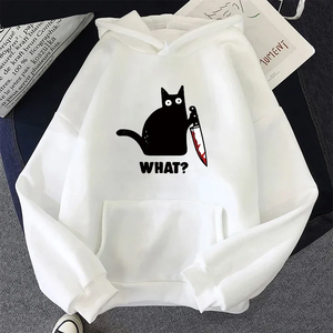 Sweat-shirt à capuche imprimé chat mignon pour femme 2026 – Nouvelle collection, pull à manches longues pour l'automne, confortable pour la maison et l'extérieur, style décontracté - Product Image 4