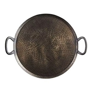 Bandeja Decorativa Rectangular de Metal de la Más Alta Calidad con Asas Negras, Acabado Galvanizado Rústico, Empaque Individual - Product Image 4