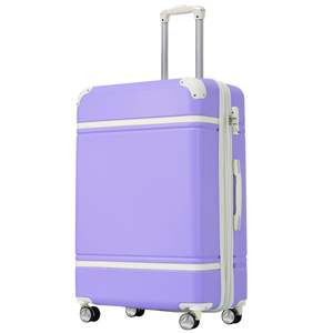 <b>Purple</b> 24\" Expandable Lightweight Hardshell Luggage with TSA Lock Single Vintage <b>Suitcase</b> Spinner Wheels - Product Image 1
