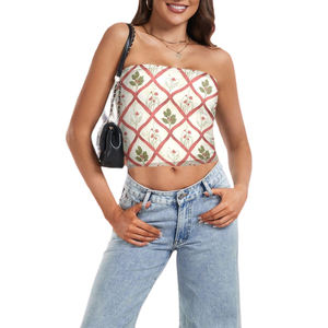 เสื้อครอปท็อปแบบสวมสำหรับผู้หญิง ลายคริสต์มาส สำหรับออกกำลังกาย โยคะ ฟิตเนส ผ้าไร้ตะเข็บ ยกกระชับทรง  OEM - Product Image 4
